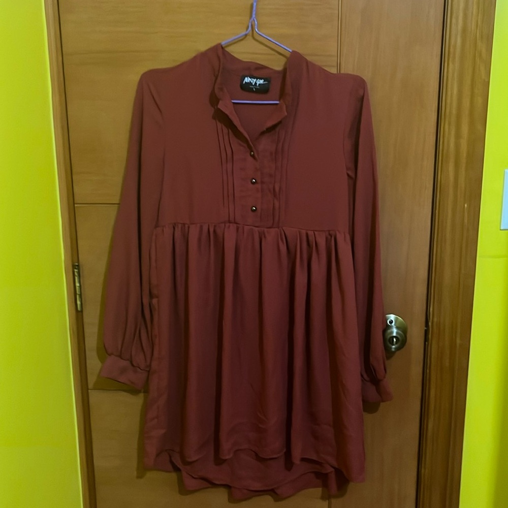 Red empire waist tunic